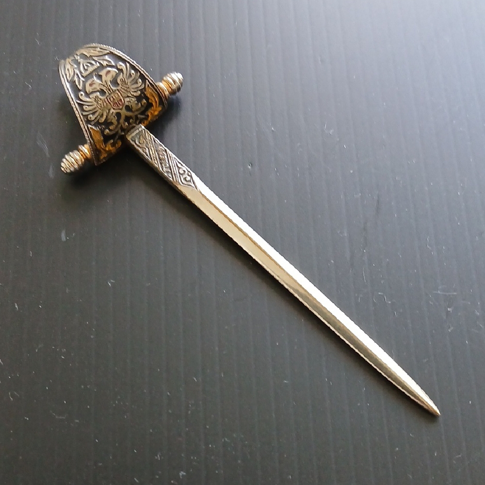 Vintage Sword Letter Opener Toledo Spain Souvenir 4.75"